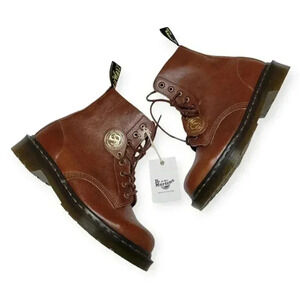 Dr. Martens 1460 Boots Charles F. Stead Leather Brown Womens 6 Made In England